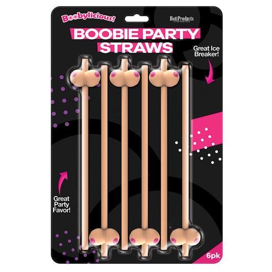 Boobie Straws-Vanilla Color Pack of 6.