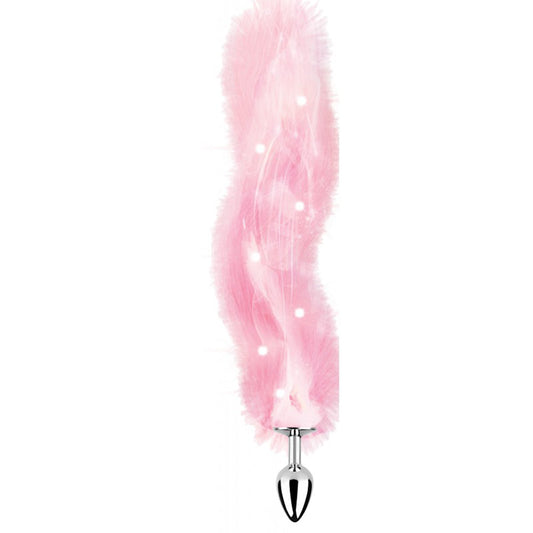 Light Up Foxy Tail Butt Plug - Pink – Rechargeable, Discreet, Intimate Wellness Accessory – Quiet, Rechargeable, Waterproof, Couples & Solo Use, Discreet Intimate Wellness Accessory