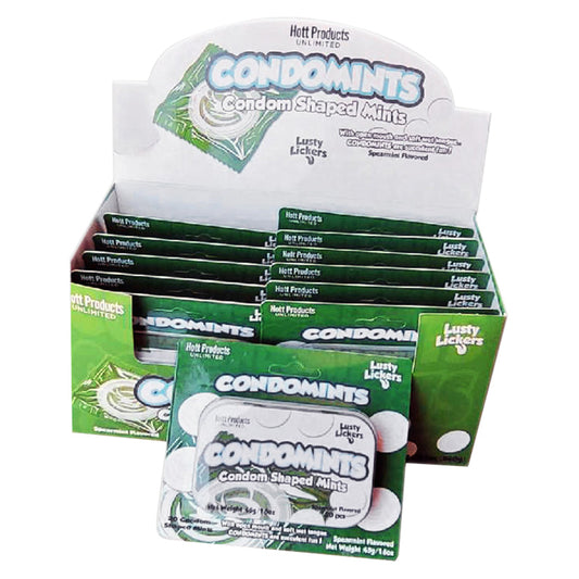 Condomints Condom Shaped Mints-Spearmint Display of 12.