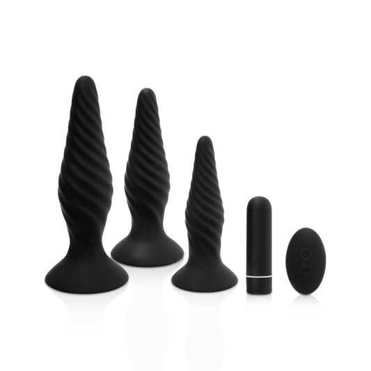 Idris R/C Vibrating backdoor Plug Set 5pc – Rechargeable, Discreet, Intimate Wellness Accessory – Quiet, Rechargeable, Waterproof, Couples & Solo Use, Discreet Intimate Wellness Accessory