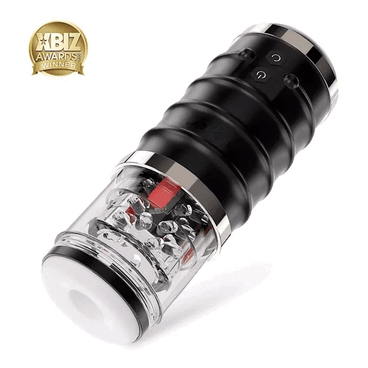 Warrior - Auto Thrusting Stroker - Black – Rechargeable, Discreet, Intimate Wellness Accessory – Quiet, Rechargeable, Waterproof, Couples & Solo Use, Discreet Intimate Wellness Accessory