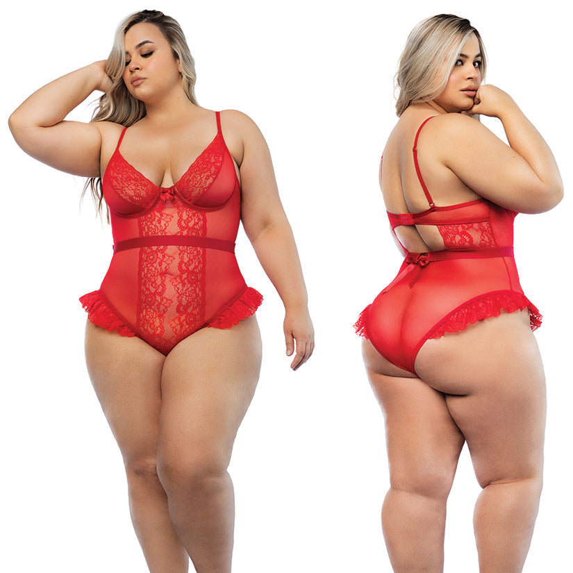 Hello Sexy The Vanessa Bodysuit Curvy-Tiger Lily 1X/2X-Hanging.