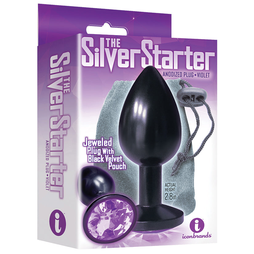 The 9's The Silver Starter Bejeweled Anodized Plug-Violet.