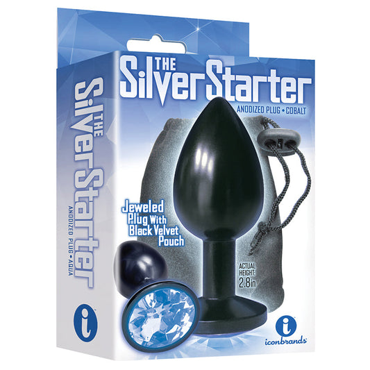 The 9's The Silver Starter Bejeweled Anodized Plug-Colbalt.