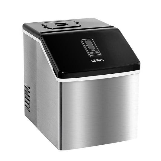 DEVANTi 3.2L Portable Ice Cube Maker Cold Commercial Machine Stainless