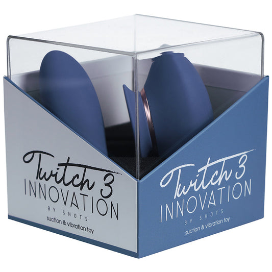 Shots Innovation Twitch 3 Rechargeable Vibrator & Suction-Blue.