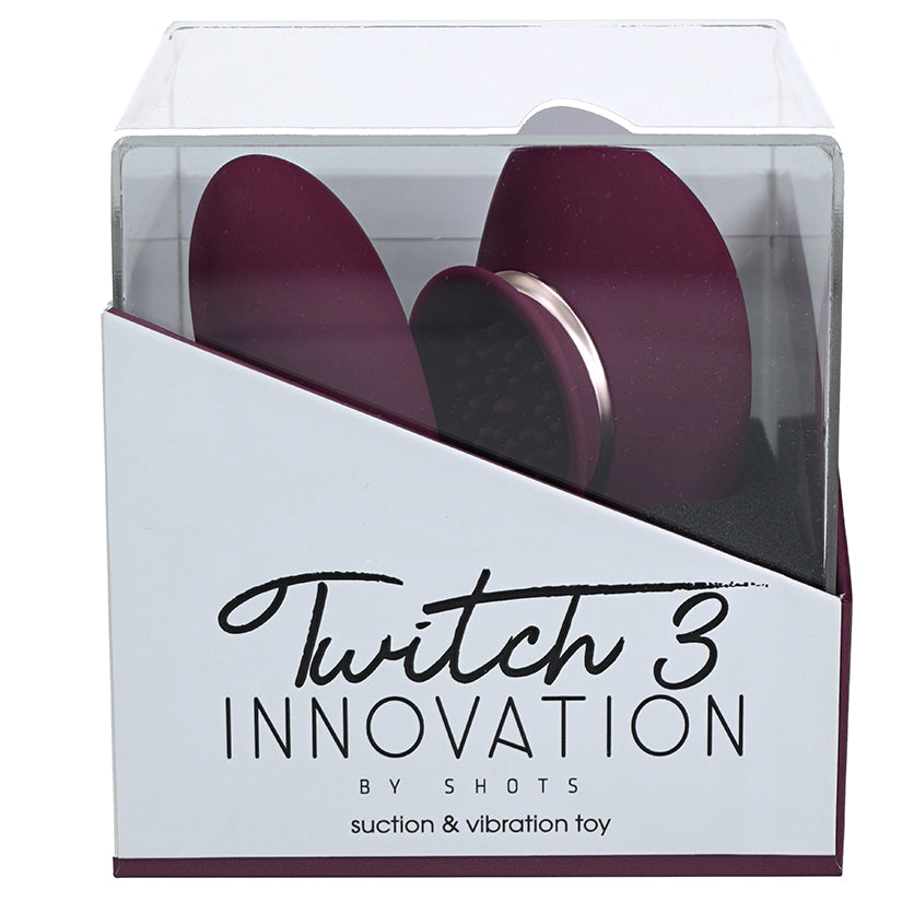Shots Innovation Twitch 3 Rechargeable Vibrator & Suction-Burgundy.