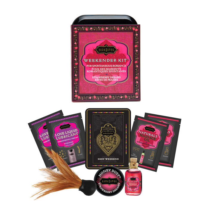 The Weekender Kit Strawberry Dreams – Rechargeable, Discreet, Intimate Wellness Accessory – Quiet, Rechargeable, Waterproof, Couples & Solo Use, Discreet Intimate Wellness Accessory
