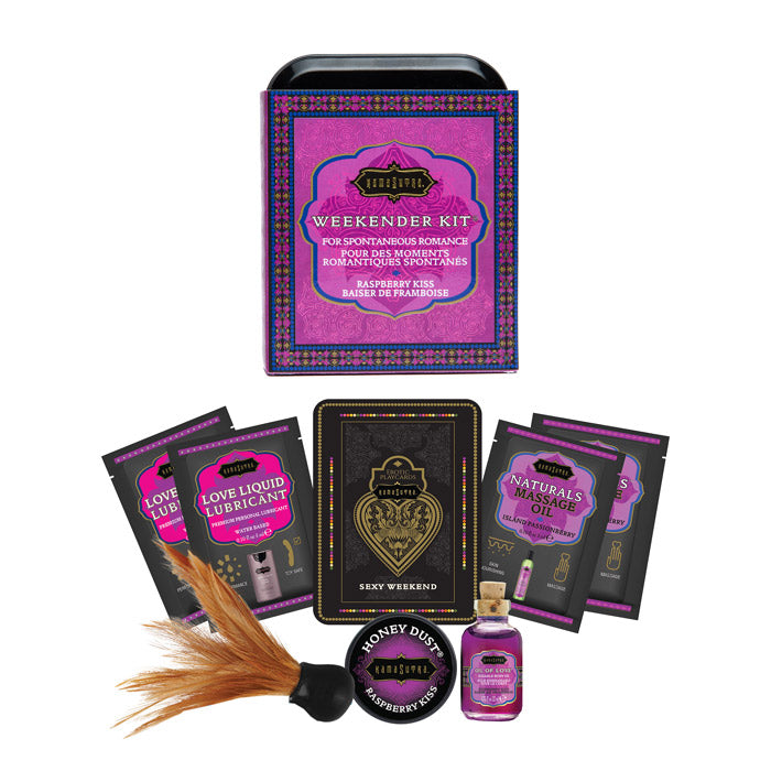 The Weekender Kit Raspberry Kiss – Rechargeable, Discreet, Intimate Wellness Accessory – Quiet, Rechargeable, Waterproof, Couples & Solo Use, Discreet Intimate Wellness Accessory
