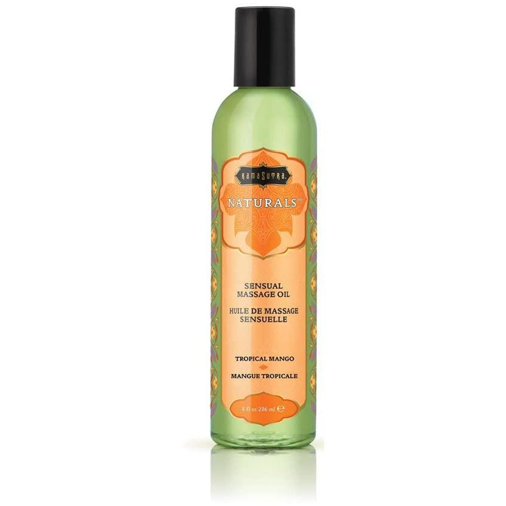 Naturals Massage Oil Tropical Mango (8oz) – Rechargeable, Discreet, Intimate Wellness Accessory – Quiet, Rechargeable, Waterproof, Couples & Solo Use, Discreet Intimate Wellness Accessory