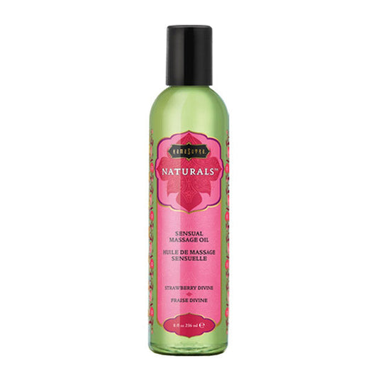 Naturals Massage Oil Strawberry Dreams (8oz) – Rechargeable, Discreet, Intimate Wellness Accessory – Quiet, Rechargeable, Waterproof, Couples & Solo Use, Discreet Intimate Wellness Accessory