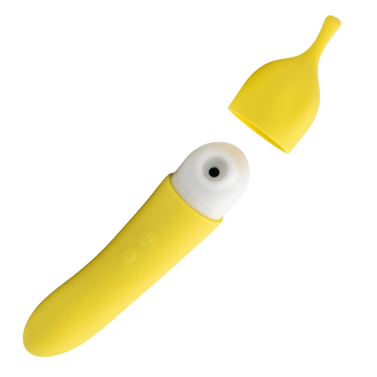 Banana Cream Air Pulse & G-Spot Vibe – Rechargeable, Discreet, Intimate Wellness Accessory – Quiet, Rechargeable, Waterproof, Couples & Solo Use, Discreet Intimate Wellness Accessory