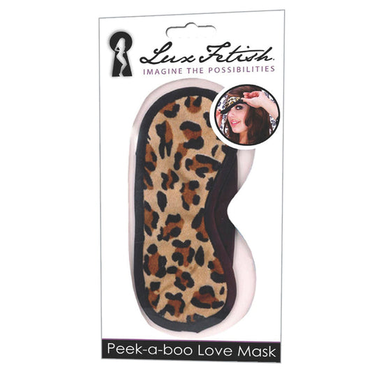Lux Fetish Peek-A-Boo Love Mask-Leopard.