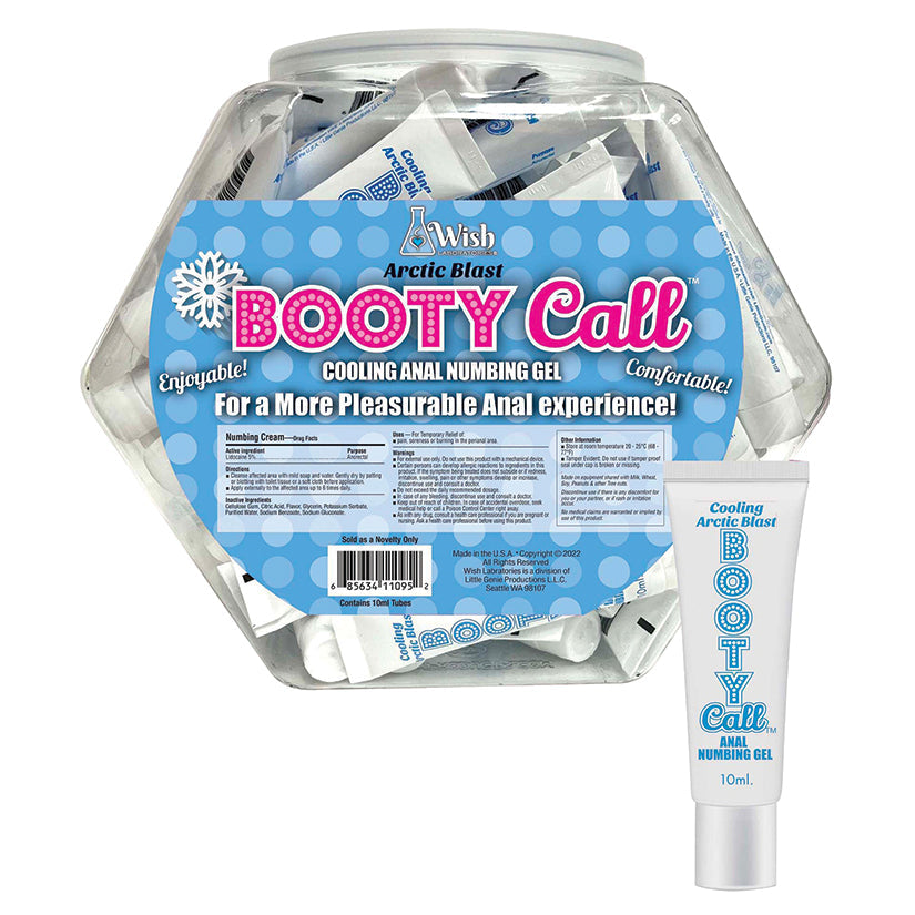 BootyCall Anal Numbing Gel-Arctic Blast 10ml Fishbowl of 65pcs.
