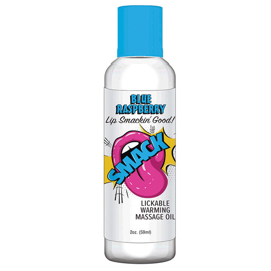 Smack Warming Massage Oil-Blue Raspberry 2oz.