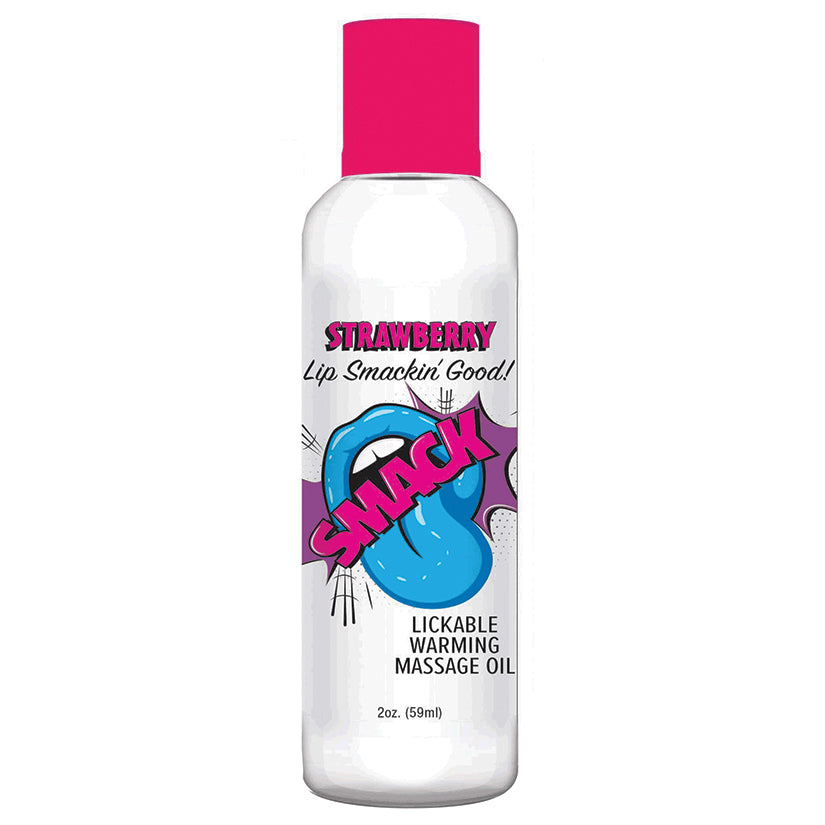 Smack Warming Massage Oil-Strawberry 2oz.