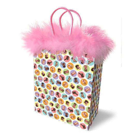 Dirty male Gift Bag with pink feathers – Rechargeable, Discreet, Intimate Wellness Accessory – Quiet, Rechargeable, Waterproof, Couples & Solo Use, Discreet Intimate Wellness Accessory