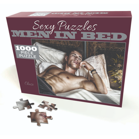 Men In Bed Chase 1000pc Puzzle – Rechargeable, Discreet, Intimate Wellness Accessory – Quiet, Rechargeable, Waterproof, Couples & Solo Use, Discreet Intimate Wellness Accessory