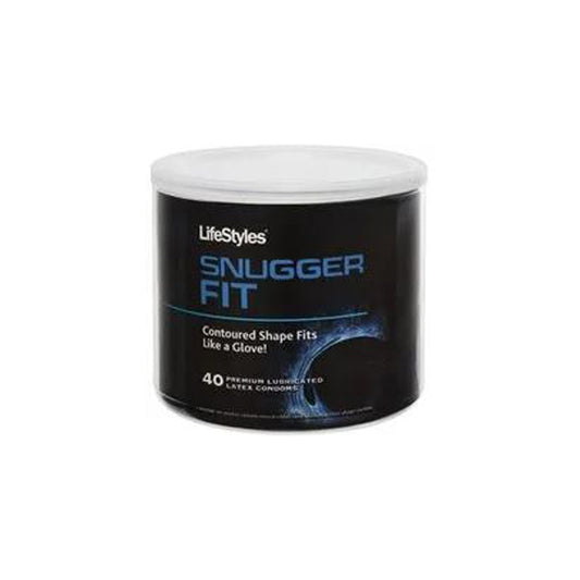 Lifestyles Snugger Fit Condoms - 40 Jar – Rechargeable, Discreet, Intimate Wellness Accessory – Quiet, Rechargeable, Waterproof, Couples & Solo Use, Discreet Intimate Wellness Accessory