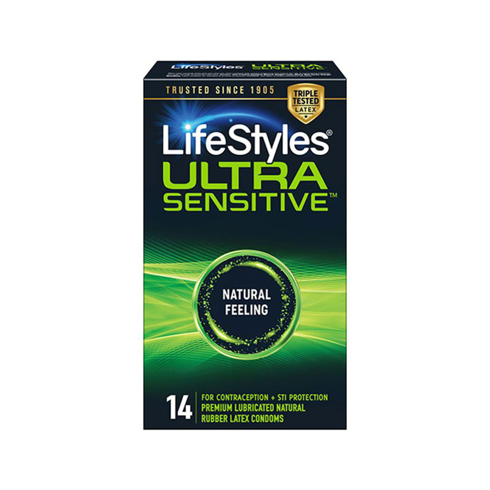 Lifestyles Ultra Sensitive Condoms 14pk – Rechargeable, Discreet, Intimate Wellness Accessory – Quiet, Rechargeable, Waterproof, Couples & Solo Use, Discreet Intimate Wellness Accessory