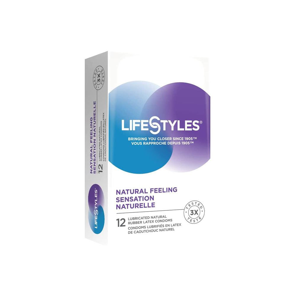 Lifestyles Natural Feeling Condoms 12's* – Rechargeable, Discreet, Intimate Wellness Accessory – Quiet, Rechargeable, Waterproof, Couples & Solo Use, Discreet Intimate Wellness Accessory