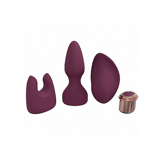 Ultimate Kit - Burgundy – Rechargeable, Discreet, Intimate Wellness Accessory – Quiet, Rechargeable, Waterproof, Couples & Solo Use, Discreet Intimate Wellness Accessory