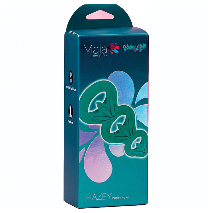 Maia Hazey Pot Leaf Silicone Ring Set of 3.