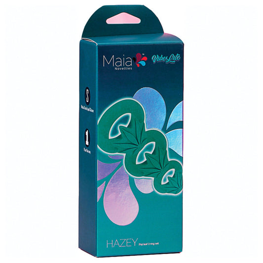 Maia Hazey Pot Leaf Silicone Ring Set of 3.