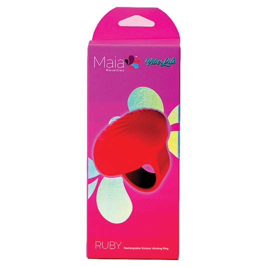 Maia Vibelite Ruby Silicone Vibrating Finger Ring.