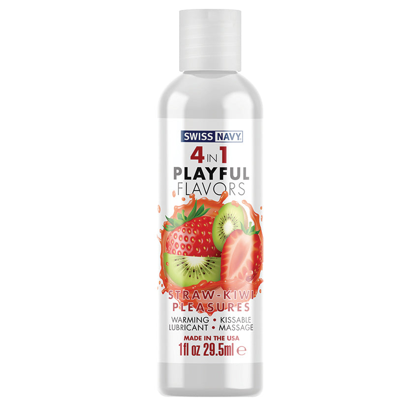 Swiss Navy 4 In 1 Playful Flavors-Strawberry/Kiwi Pleasure 1oz.