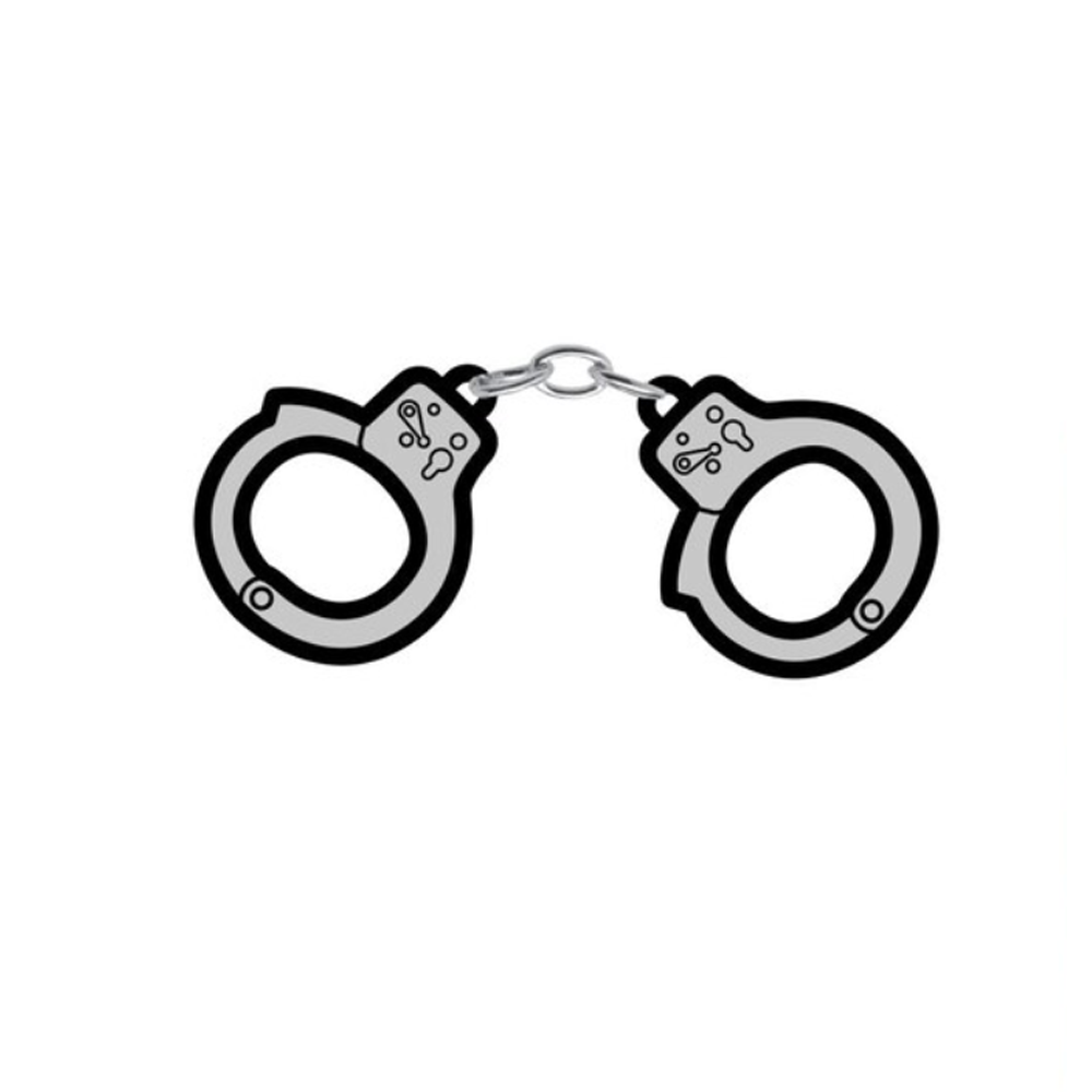 Enamel Pin: Handcuffs - Grey/Black – Rechargeable, Discreet, Intimate Wellness Accessory – Quiet, Rechargeable, Waterproof, Couples & Solo Use, Discreet Intimate Wellness Accessory