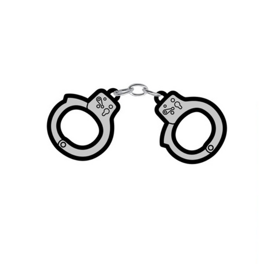Enamel Pin: Handcuffs - Grey/Black – Rechargeable, Discreet, Intimate Wellness Accessory – Quiet, Rechargeable, Waterproof, Couples & Solo Use, Discreet Intimate Wellness Accessory