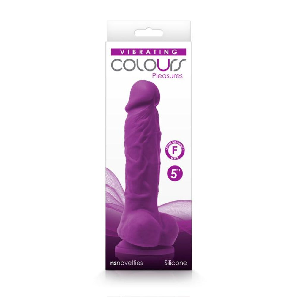 Colours Pleasures 5" Vibrating - Purple – Rechargeable, Discreet, Intimate Wellness Accessory – Quiet, Rechargeable, Waterproof, Couples & Solo Use, Discreet Intimate Wellness Accessory