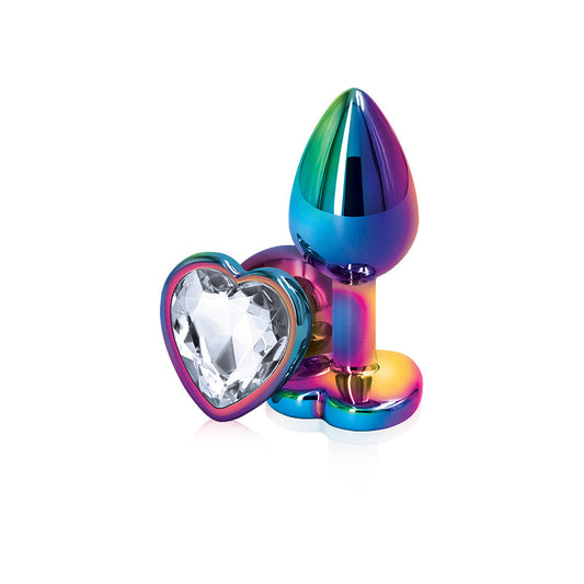 Rear Assets Multicolor Heart Small-Clear – Rechargeable, Discreet, Intimate Wellness Accessory – Quiet, Rechargeable, Waterproof, Couples & Solo Use, Discreet Intimate Wellness Accessory