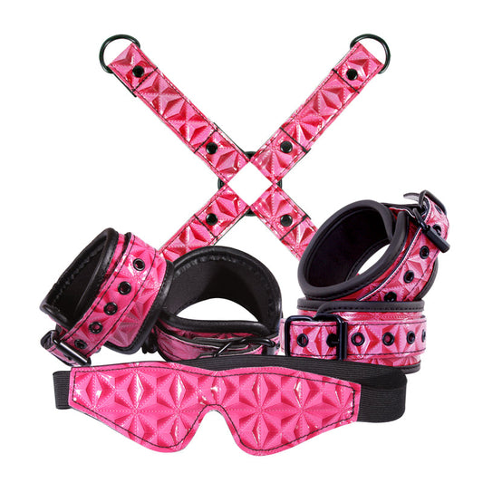 Sinful playful restraint Kit - Vinyl Pink – Rechargeable, Discreet, Intimate Wellness Accessory – Quiet, Rechargeable, Waterproof, Couples & Solo Use, Discreet Intimate Wellness Accessory