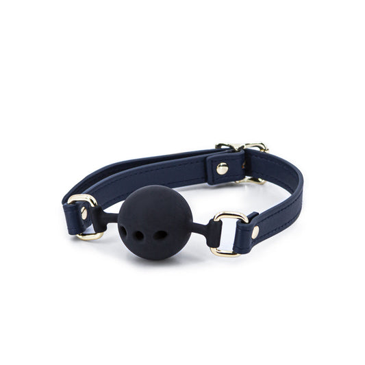 playful restraint Couture Ball Gag - Navy Blue – Rechargeable, Discreet, Intimate Wellness Accessory – Quiet, Rechargeable, Waterproof, Couples & Solo Use, Discreet Intimate Wellness Accessory