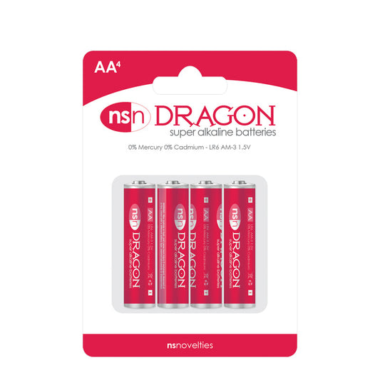 Dragon 4 pk Alkaline AA – Rechargeable, Discreet, Intimate Wellness Accessory – Quiet, Rechargeable, Waterproof, Couples & Solo Use, Discreet Intimate Wellness Accessory