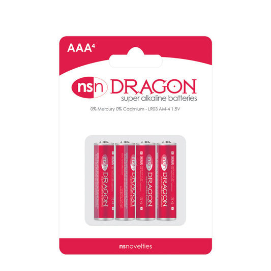 Dragon 4 pk Alkaline AAA – Rechargeable, Discreet, Intimate Wellness Accessory – Quiet, Rechargeable, Waterproof, Couples & Solo Use, Discreet Intimate Wellness Accessory