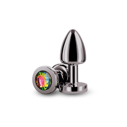 Rear Assets - Petite - Gunmetal/Rainbow – Rechargeable, Discreet, Intimate Wellness Accessory – Quiet, Rechargeable, Waterproof, Couples & Solo Use, Discreet Intimate Wellness Accessory