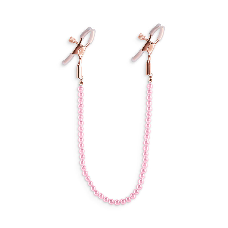 Bound Nipple Clamps - DC1 - Pink Beads – Rechargeable, Discreet, Intimate Wellness Accessory – Quiet, Rechargeable, Waterproof, Couples & Solo Use, Discreet Intimate Wellness Accessory