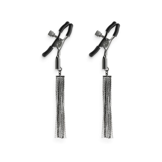Bound Nipple Clamps - D2 - Gunmetal – Rechargeable, Discreet, Intimate Wellness Accessory – Quiet, Rechargeable, Waterproof, Couples & Solo Use, Discreet Intimate Wellness Accessory