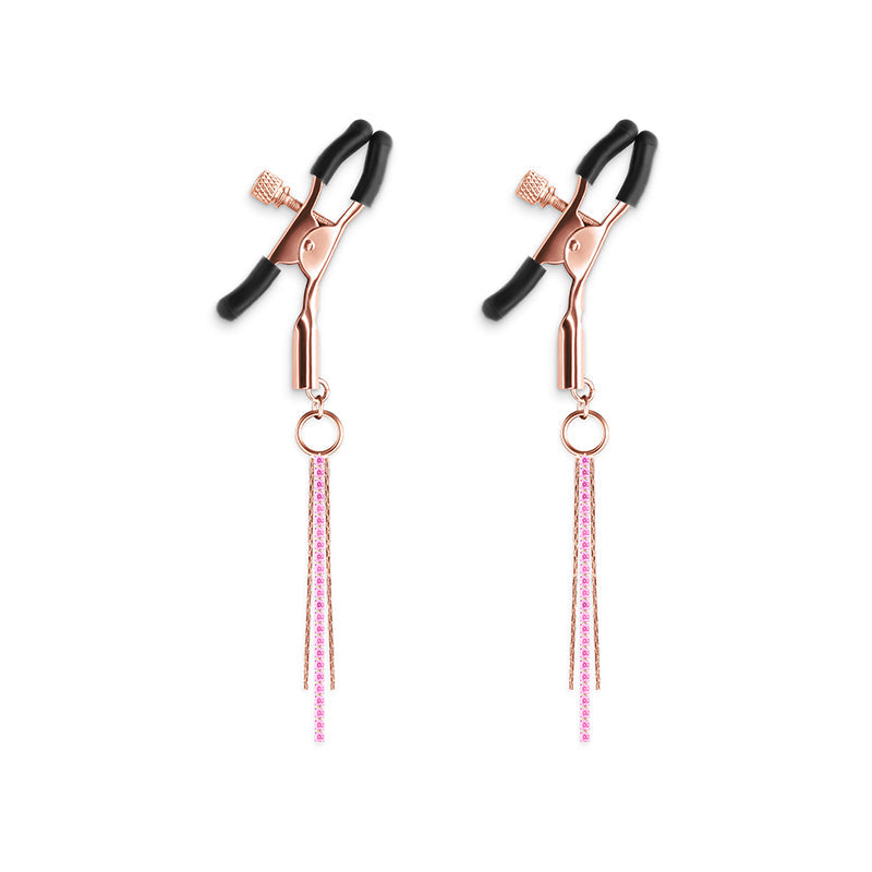 Bound Nipple Clamps - D3 - Rose Gold – Rechargeable, Discreet, Intimate Wellness Accessory – Quiet, Rechargeable, Waterproof, Couples & Solo Use, Discreet Intimate Wellness Accessory
