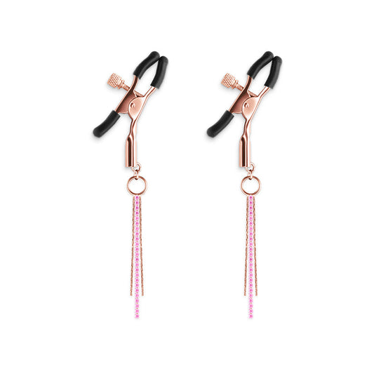 Bound Nipple Clamps - D3 - Rose Gold – Rechargeable, Discreet, Intimate Wellness Accessory – Quiet, Rechargeable, Waterproof, Couples & Solo Use, Discreet Intimate Wellness Accessory