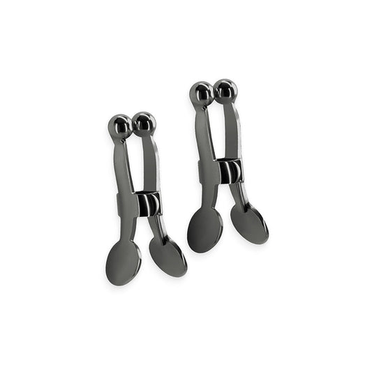 Bound Nipple Clamps - C1 - Gunmetal – Rechargeable, Discreet, Intimate Wellness Accessory – Quiet, Rechargeable, Waterproof, Couples & Solo Use, Discreet Intimate Wellness Accessory