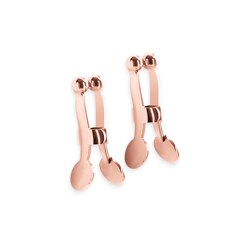 Bound Nipple Clamps - C1 - Rose Gold – Rechargeable, Discreet, Intimate Wellness Accessory – Quiet, Rechargeable, Waterproof, Couples & Solo Use, Discreet Intimate Wellness Accessory