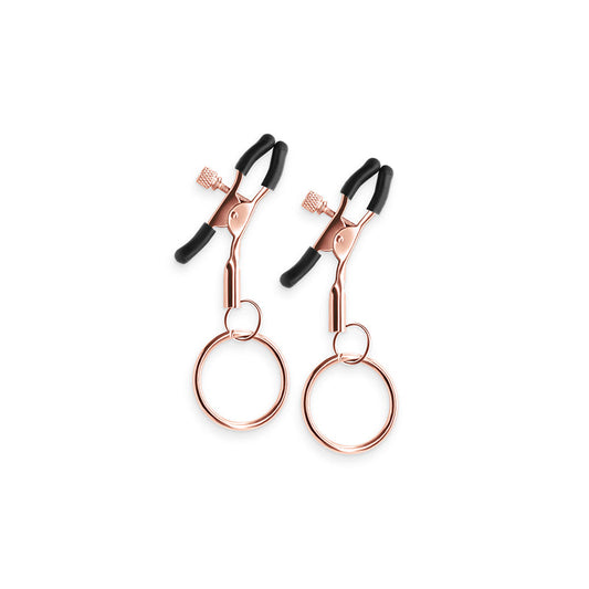 Bound Nipple Clamps - C2 - Rose Gold – Rechargeable, Discreet, Intimate Wellness Accessory – Quiet, Rechargeable, Waterproof, Couples & Solo Use, Discreet Intimate Wellness Accessory
