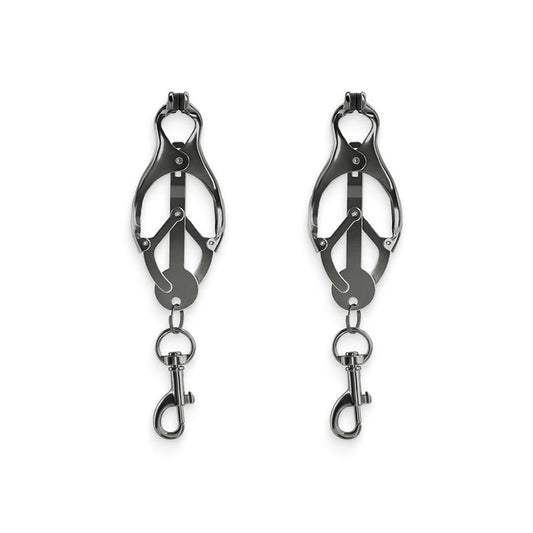 Bound Nipple Clamps - C3 - Gunmetal – Rechargeable, Discreet, Intimate Wellness Accessory – Quiet, Rechargeable, Waterproof, Couples & Solo Use, Discreet Intimate Wellness Accessory