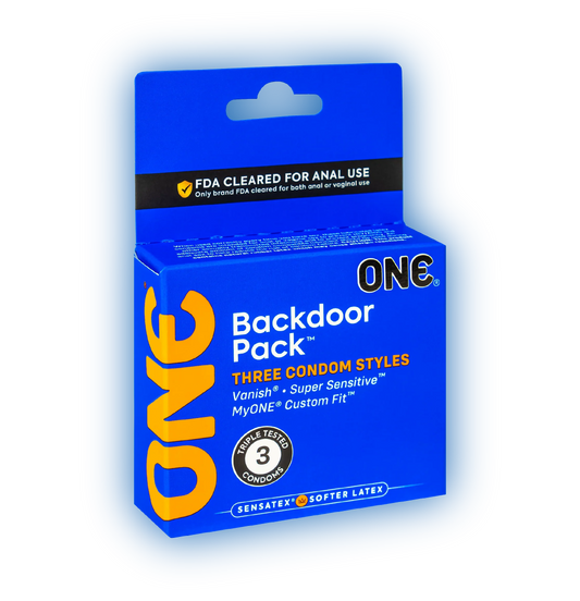 ONE Backdoor Condoms - 3pk – Rechargeable, Discreet, Intimate Wellness Accessory – Quiet, Rechargeable, Waterproof, Couples & Solo Use, Discreet Intimate Wellness Accessory