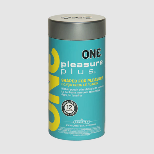 ONE Pleasure Plus Condoms 12pc Tin – Rechargeable, Discreet, Intimate Wellness Accessory – Quiet, Rechargeable, Waterproof, Couples & Solo Use, Discreet Intimate Wellness Accessory