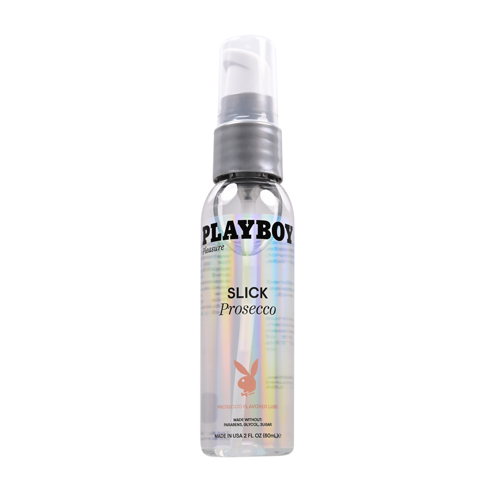 Playboy Slick Flavored - Prosecco 2oz – Rechargeable, Discreet, Intimate Wellness Accessory – Quiet, Rechargeable, Waterproof, Couples & Solo Use, Discreet Intimate Wellness Accessory